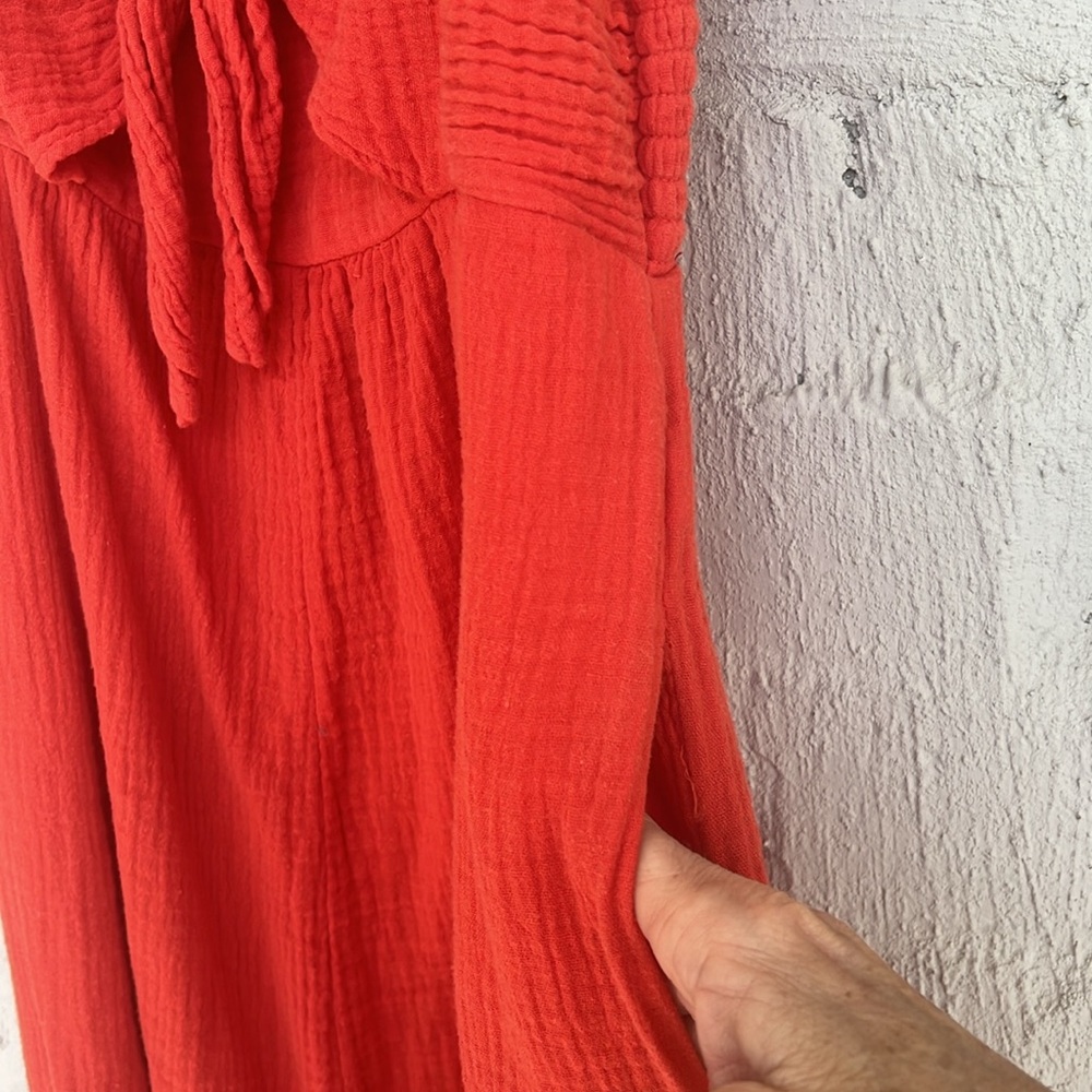 Anthropologie Saturday Sunday Isabel Coral Red Jumpsuit Size XS - Picture 7 of 16